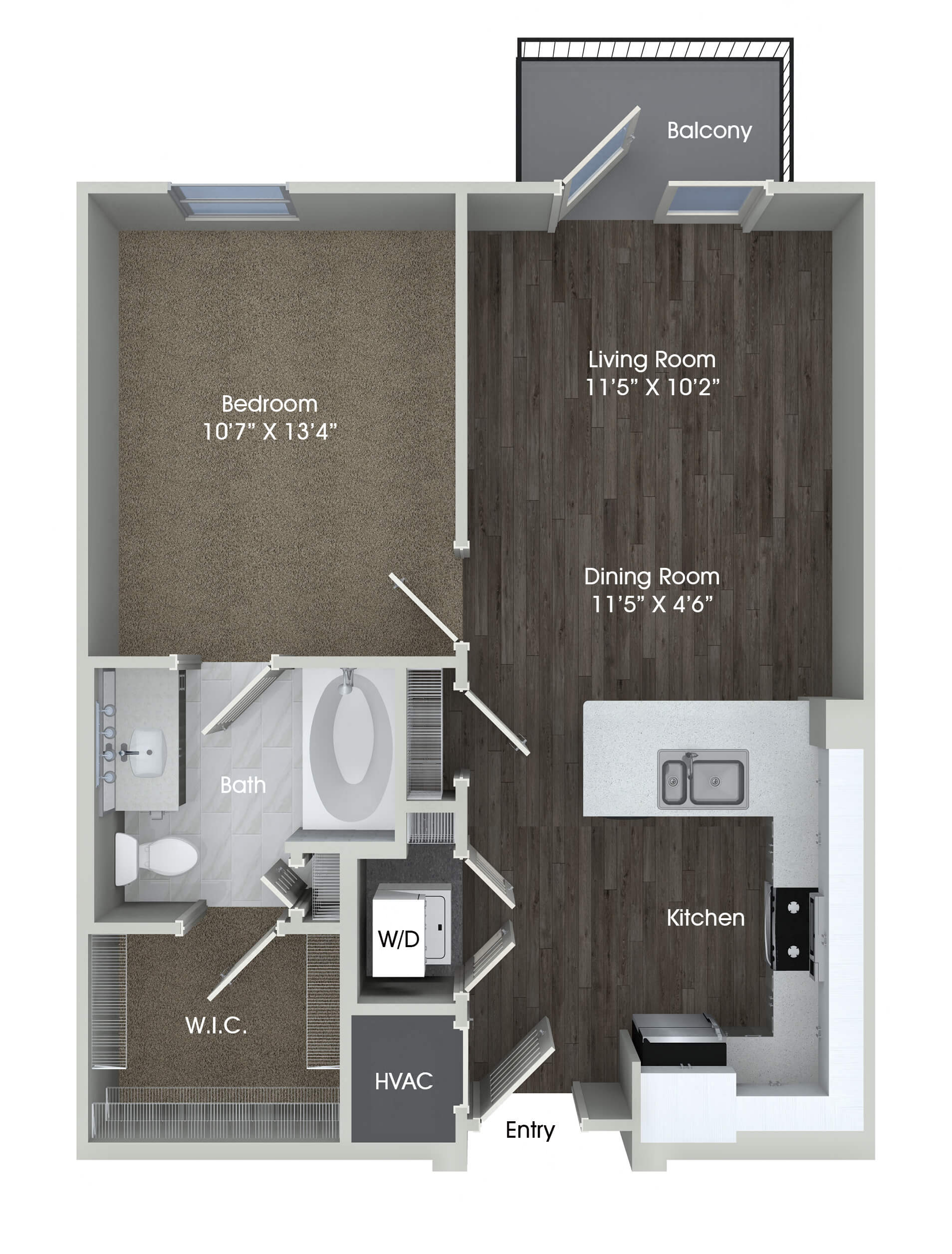 one bedroom floor plan at inwood station apartments