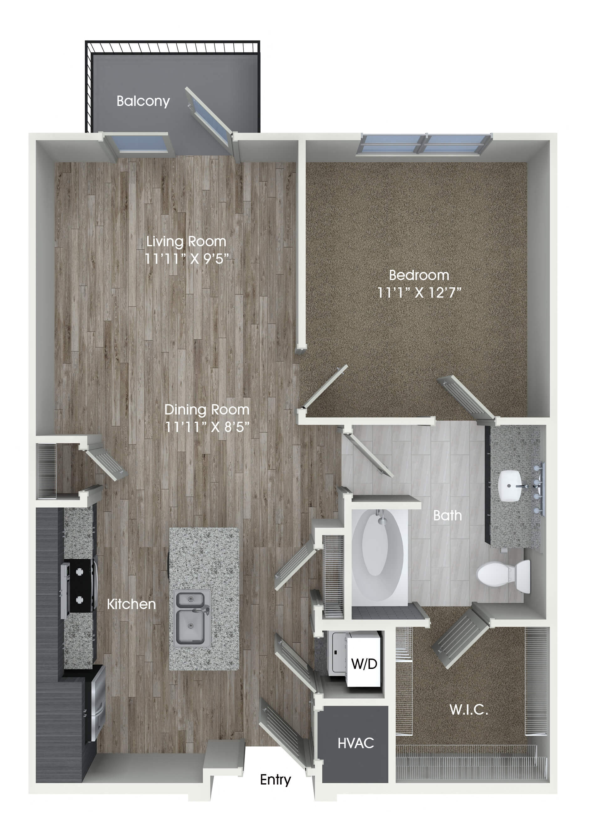one bedroom floor plan at inwood station apartments