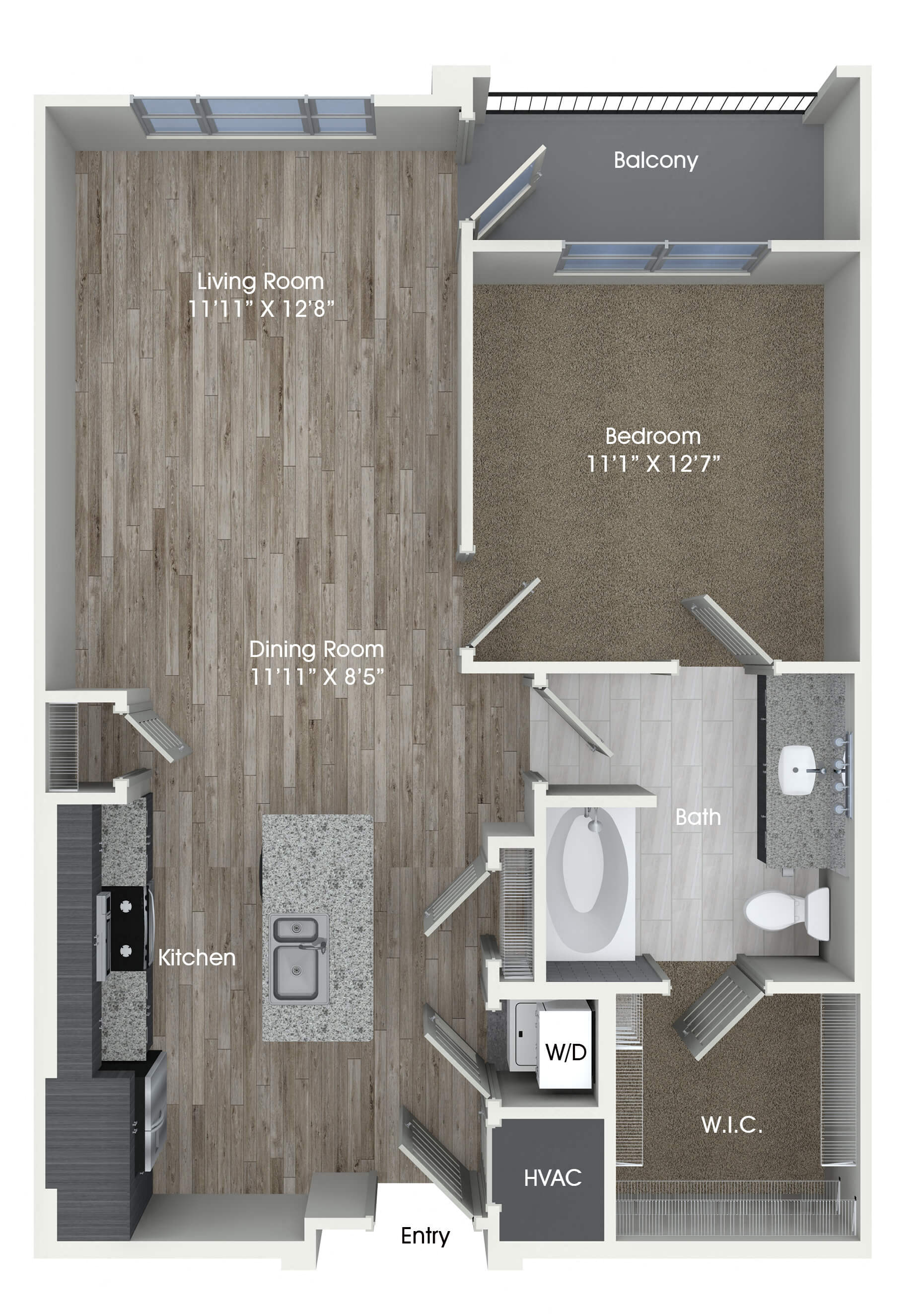 one bedroom floor plan at inwood station apartments