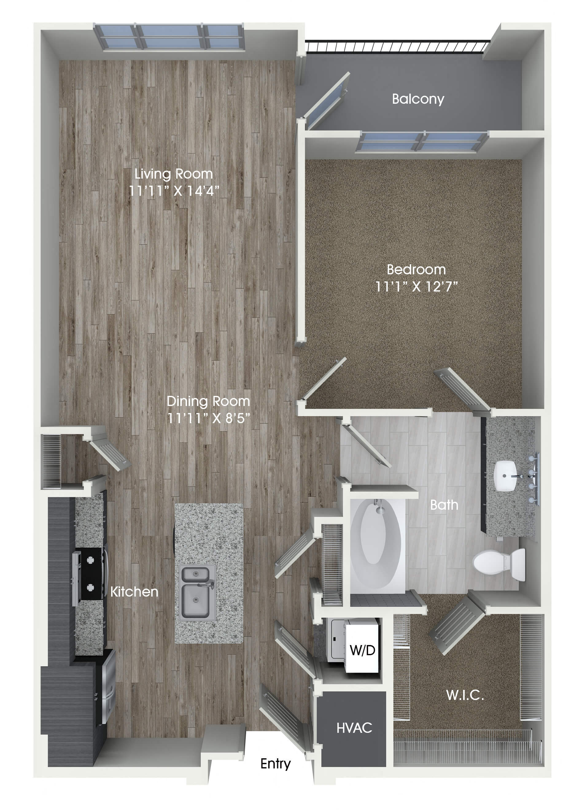 one bedroom floor plan at inwood station apartments