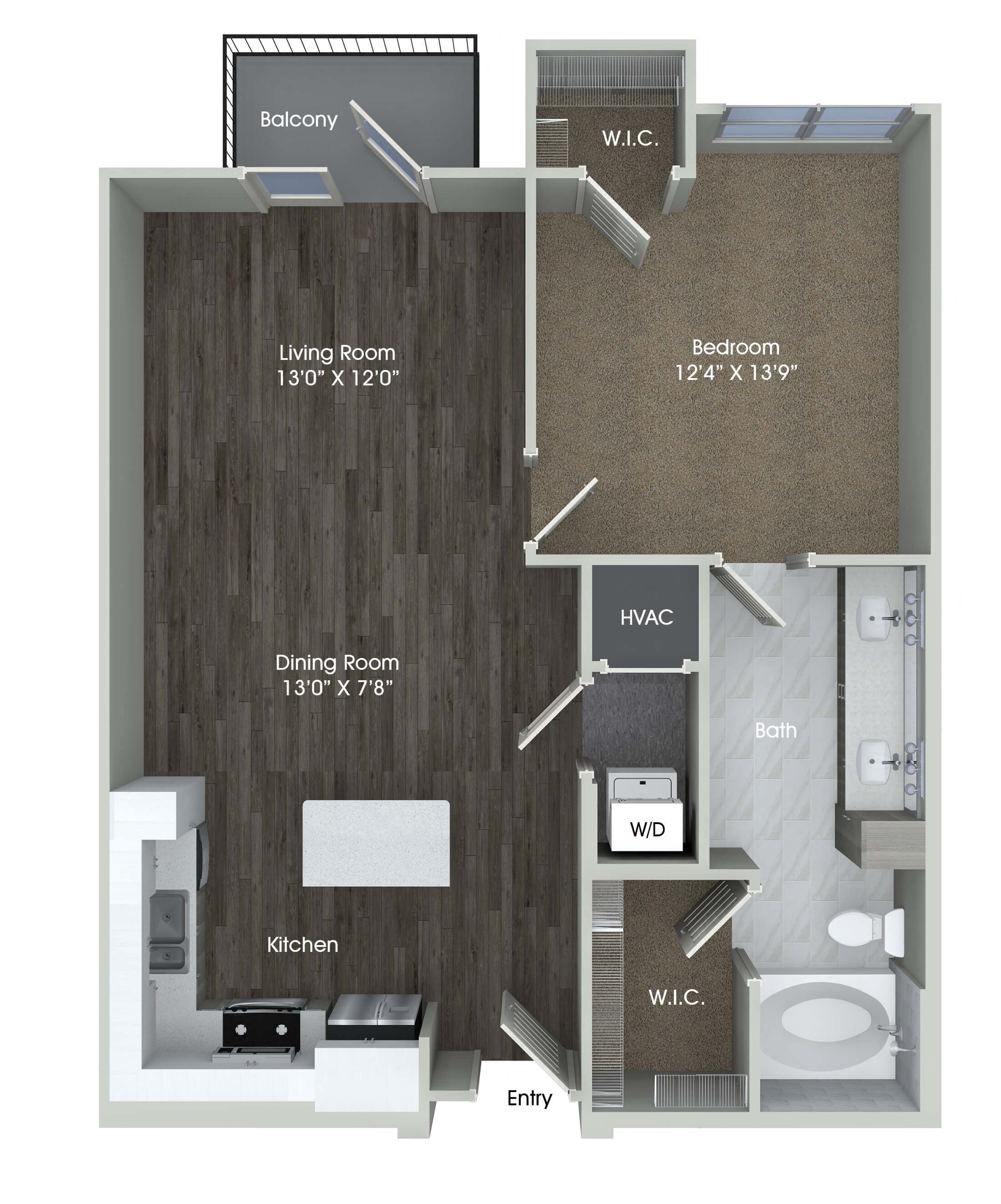 one bedroom floor plan at inwood station apartments