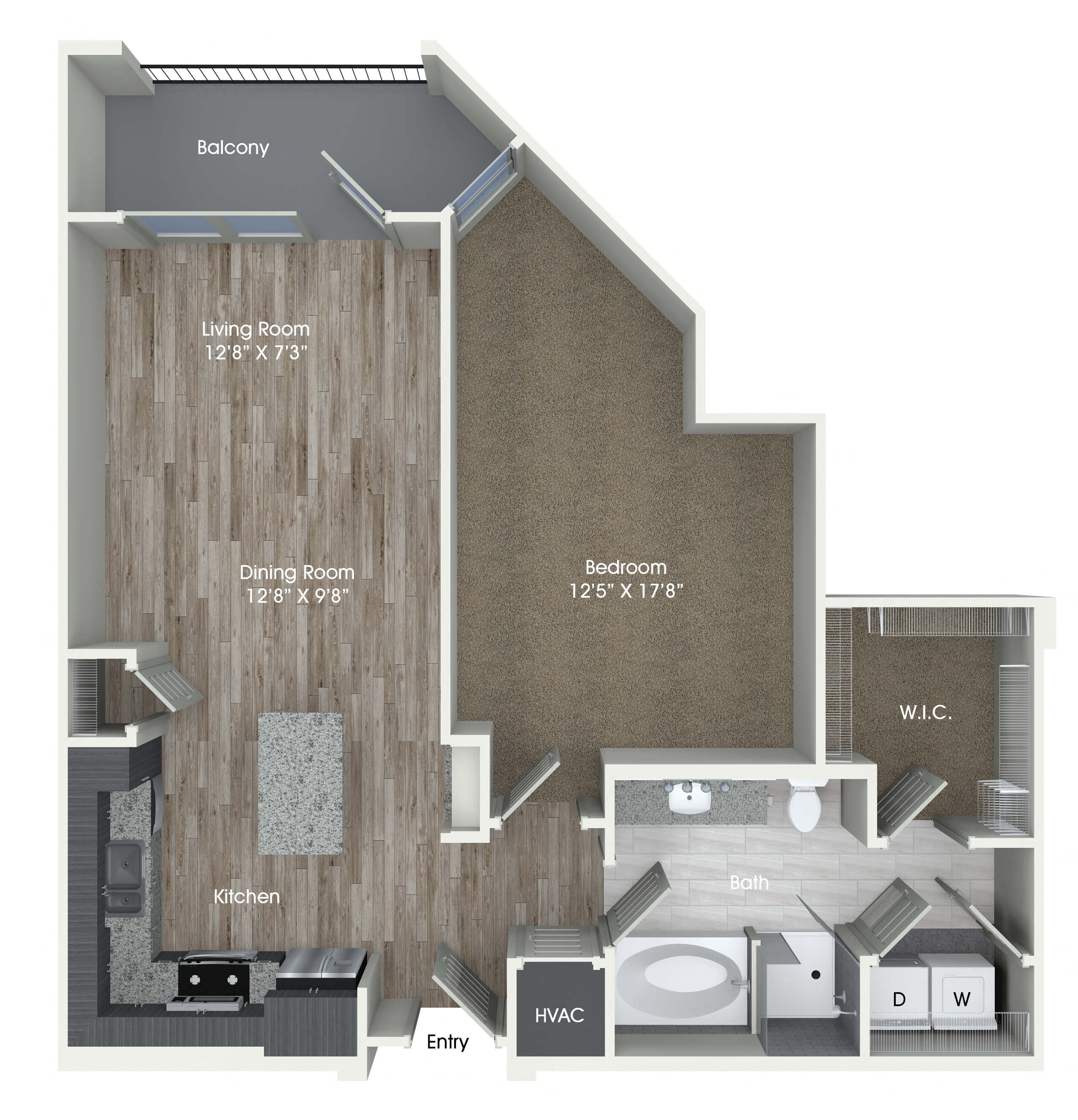 one bedroom floor plan at inwood station apartments