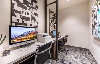 business center at Inwood Apartments in Dallas, TX