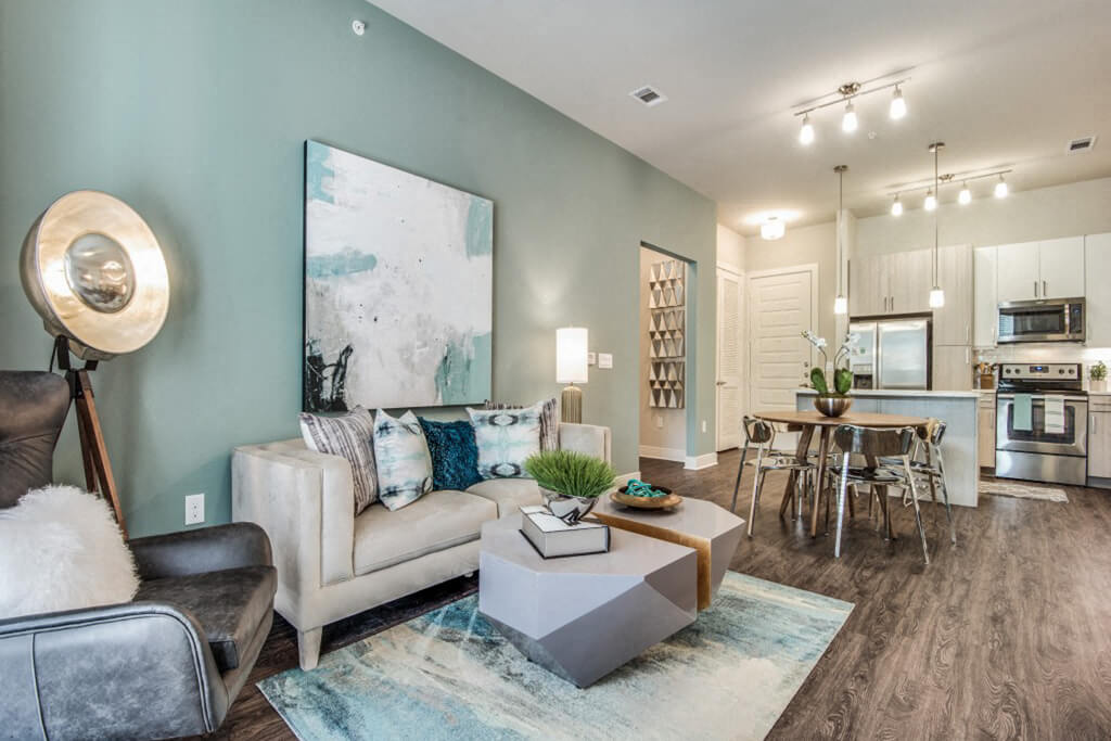 living room at Inwood Apartments in Dallas, TX