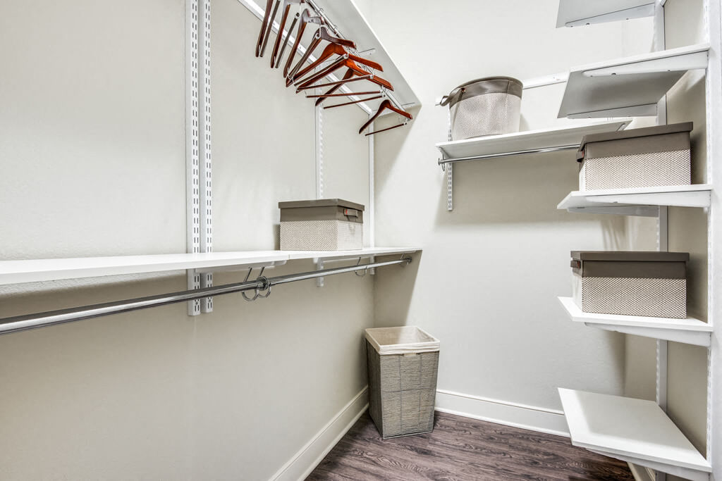 walk in closet at Inwood Apartments in Dallas, TX