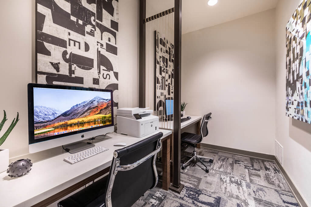 business center at Inwood Apartments in Dallas, TX
