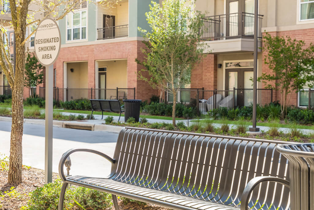 designated smoking area at Inwood Apartments in Dallas, TX