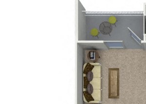 A2 1 bedroom bathroom floorplan at Talia Apartments in Marlborough, MA