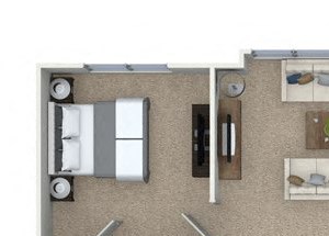 2 bedroom 2 bathroom B3A floorplan at Talia Apartments in Marlborough, MA
