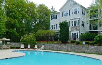 swimming pool at River Pointe at Den Rock Apartments in Lawrence, MA