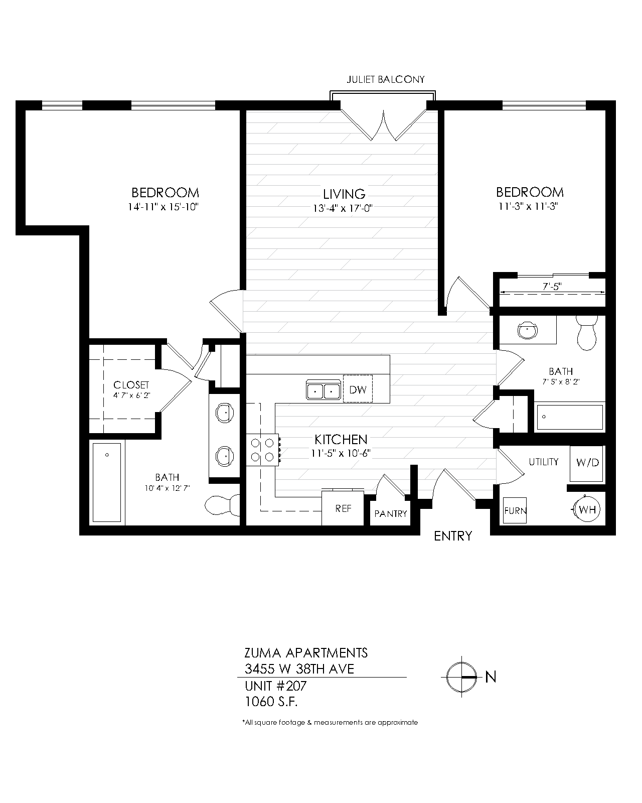 zuma 2 bed 2 bath floorplan