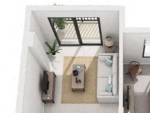 3d 1 bedroom floor plan | District West Gables Apartments in West Miami, Florida
