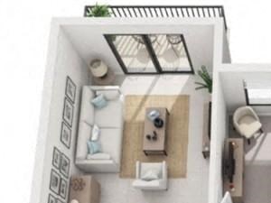 3d 1 bedroom floor plan | District West Gables Apartments in West Miami, Florida