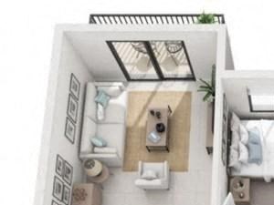 3d 1 bedroom floor plan | District West Gables Apartments in West Miami, Florida