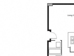 2 bedroom floor plan | District West Gables Apartments in West Miami, Florida