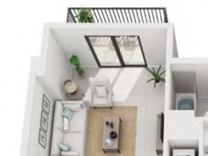 3d 2 bedroom floor plan | District West Gables Apartments in West Miami, Florida