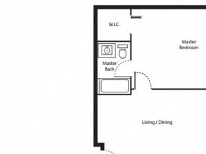 2 bedroom floor plan | District West Gables Apartments in West Miami, Florida