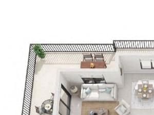 3d 2 bedroom floor plan | District West Gables Apartments in West Miami, Florida