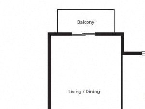 2 bedroom floor plan | District West Gables Apartments in West Miami, Florida
