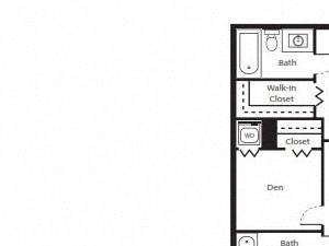 2 bedroom floor plan | District West Gables Apartments in West Miami, Florida