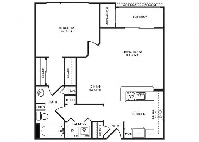 A2 floor plan at The Montgomery