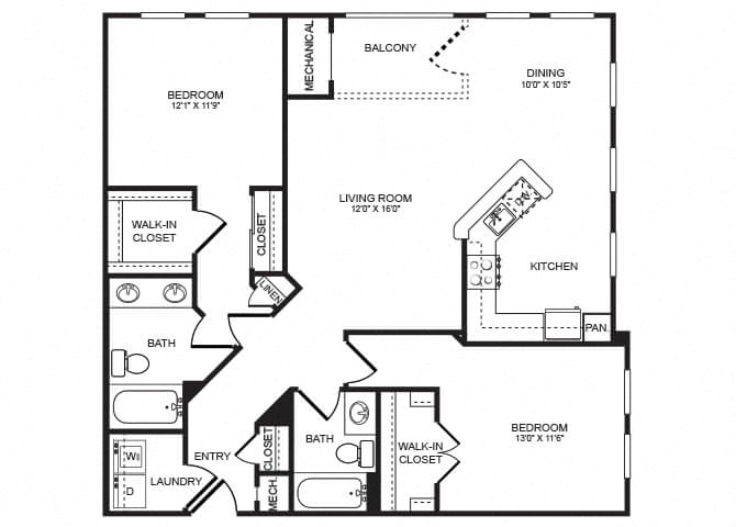 B3 floor plan at The Montgomery