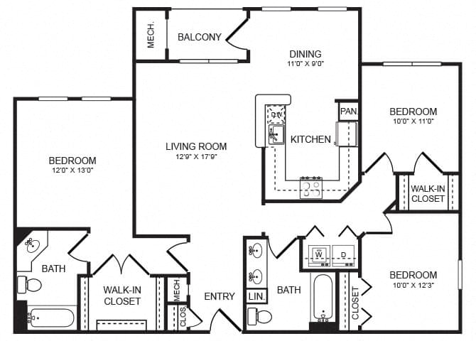 C2 floor plan at The Montgomery