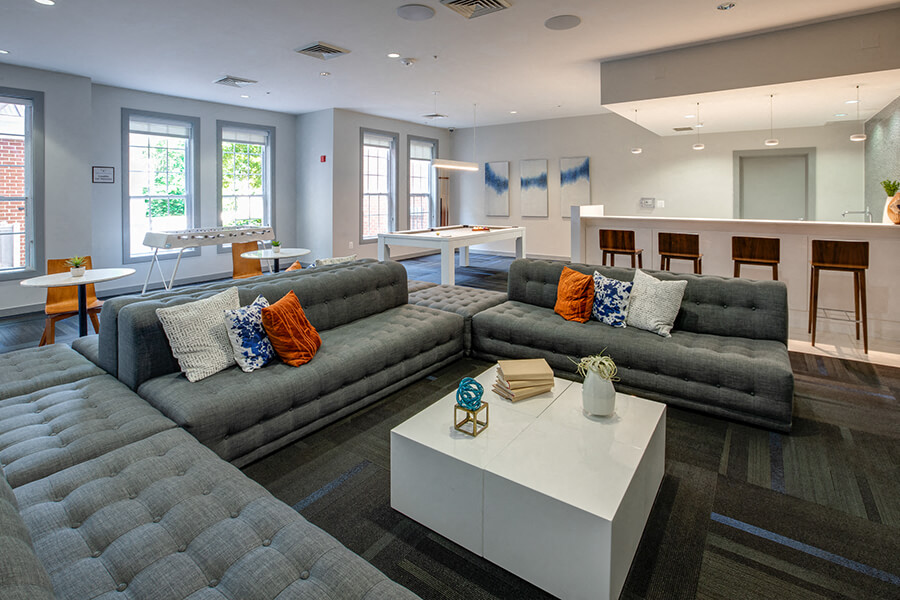 resident lounge at The Montgomery Apartments in Bethesda, MD