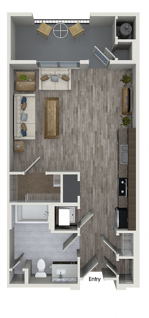 studio floor plan at 808 west apartments