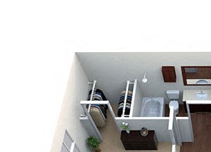 Cheyenne A-2 Floor Plan Cheyenne A-2, 1 Bed 1 Bath, 691 Sq. Ft. Floor Plan at Lost Spurs Ranch Apartments in Roanoke, TX