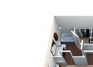 Del Rio A3-1 Floor Plan Del Rio A3-1, 1 Bed 1 Bath, 760 Sq. Ft. Floor Plan at Lost Spurs Ranch Apartments in Roanoke, Texas