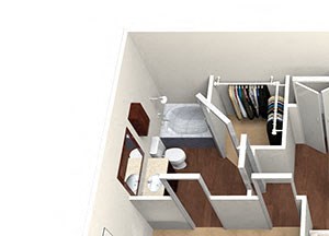 Laredo A3-2 Floor Plan Laredo A3-2, 1 Bed 1 Bath, 888 Sq. Ft. Floor Plan at Lost Spurs Ranch Apartments in Roanoke, Texas