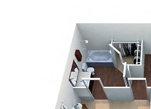 Navarro A-1 Floor Plan Navarro A-1, 1 Bed 1 Bath, 613 Sq. Ft. Floor Plan at Lost Spurs Ranch Apartments in Roanoke, Texas