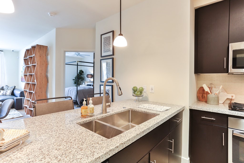 Sink with Integrated Sprayer at Fashion Center, Chandler, Arizona