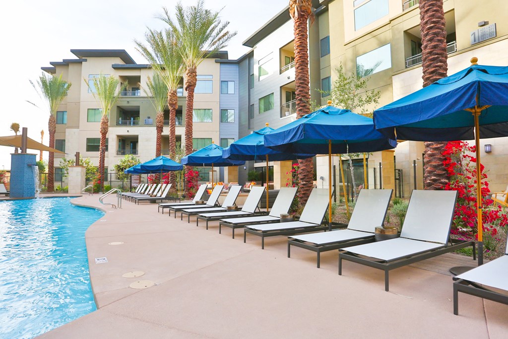 Comfy Chairs by Pool at Fashion Center, Chandler