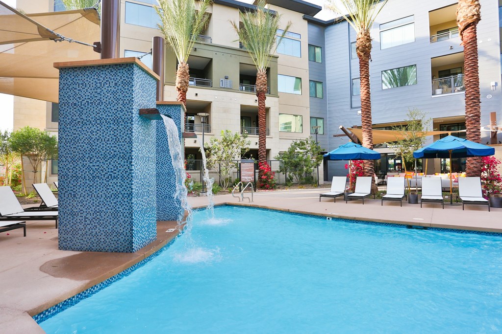 Beautiful Pool with Waterfall at Fashion Center, Arizona, 85226