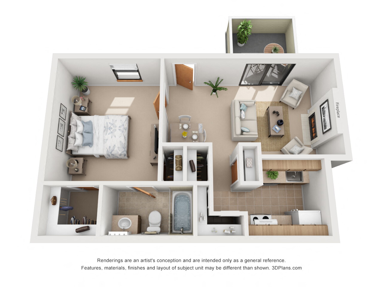 One Bedroom Layout