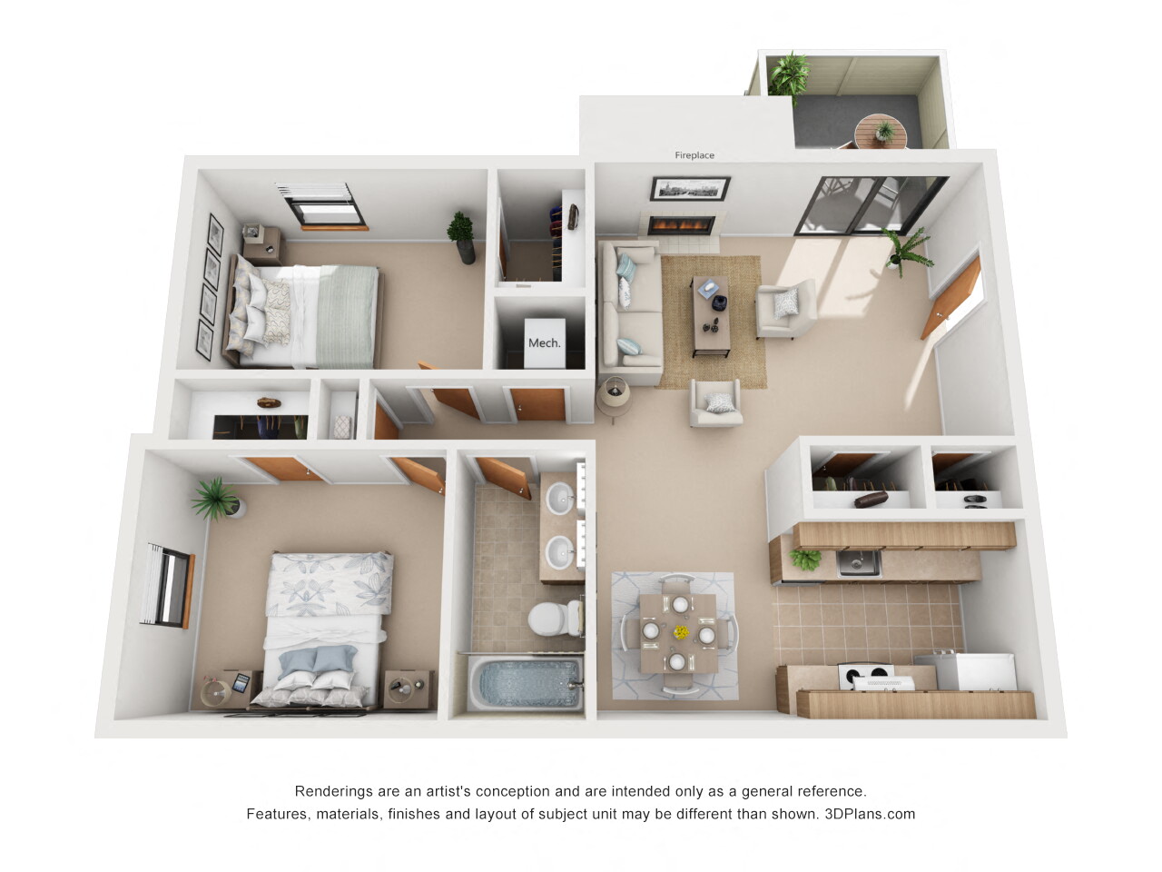 Two Bedroom Layout