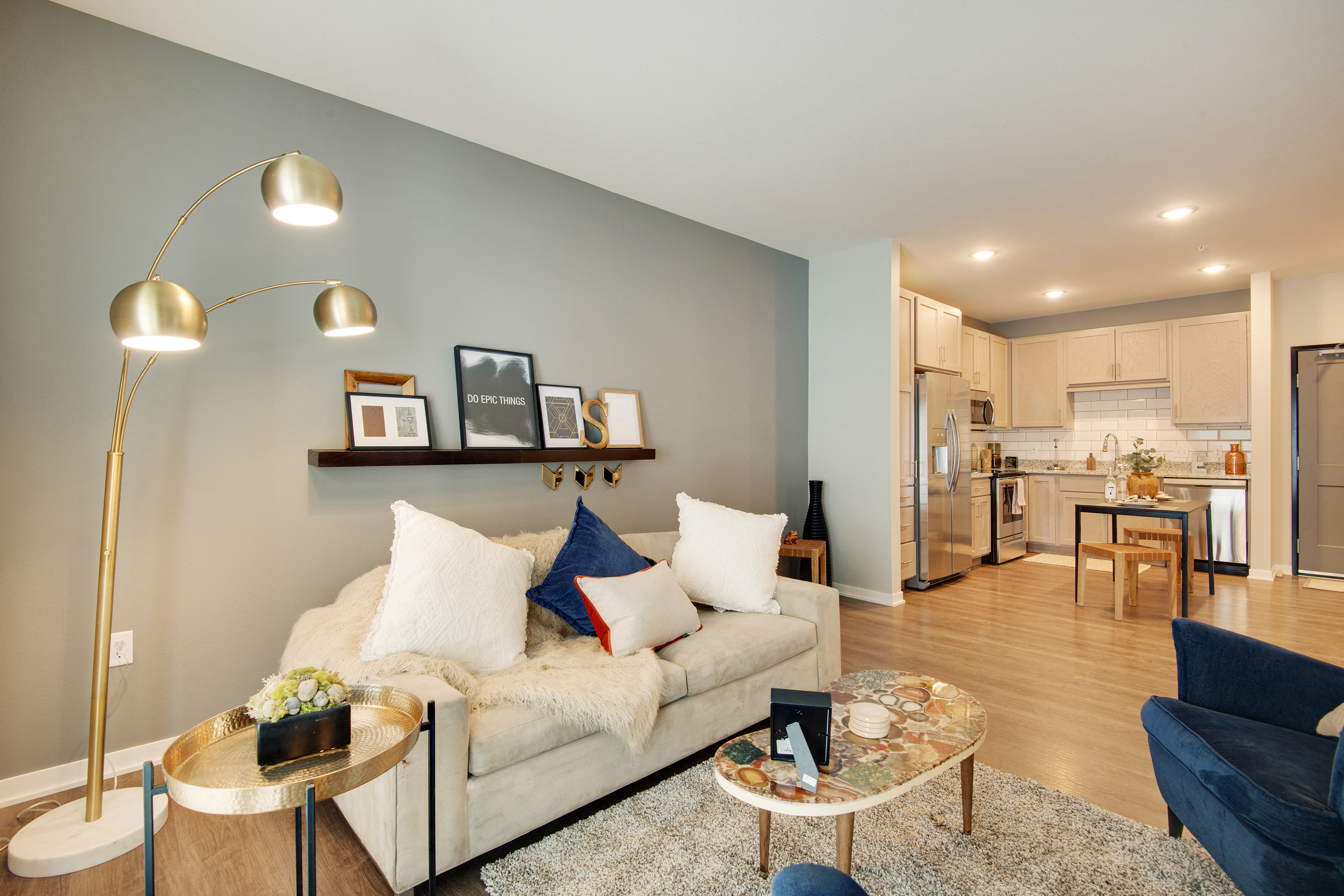 Trendy Living Room at TRIO @ southbridge, Shakopee, Minnesota