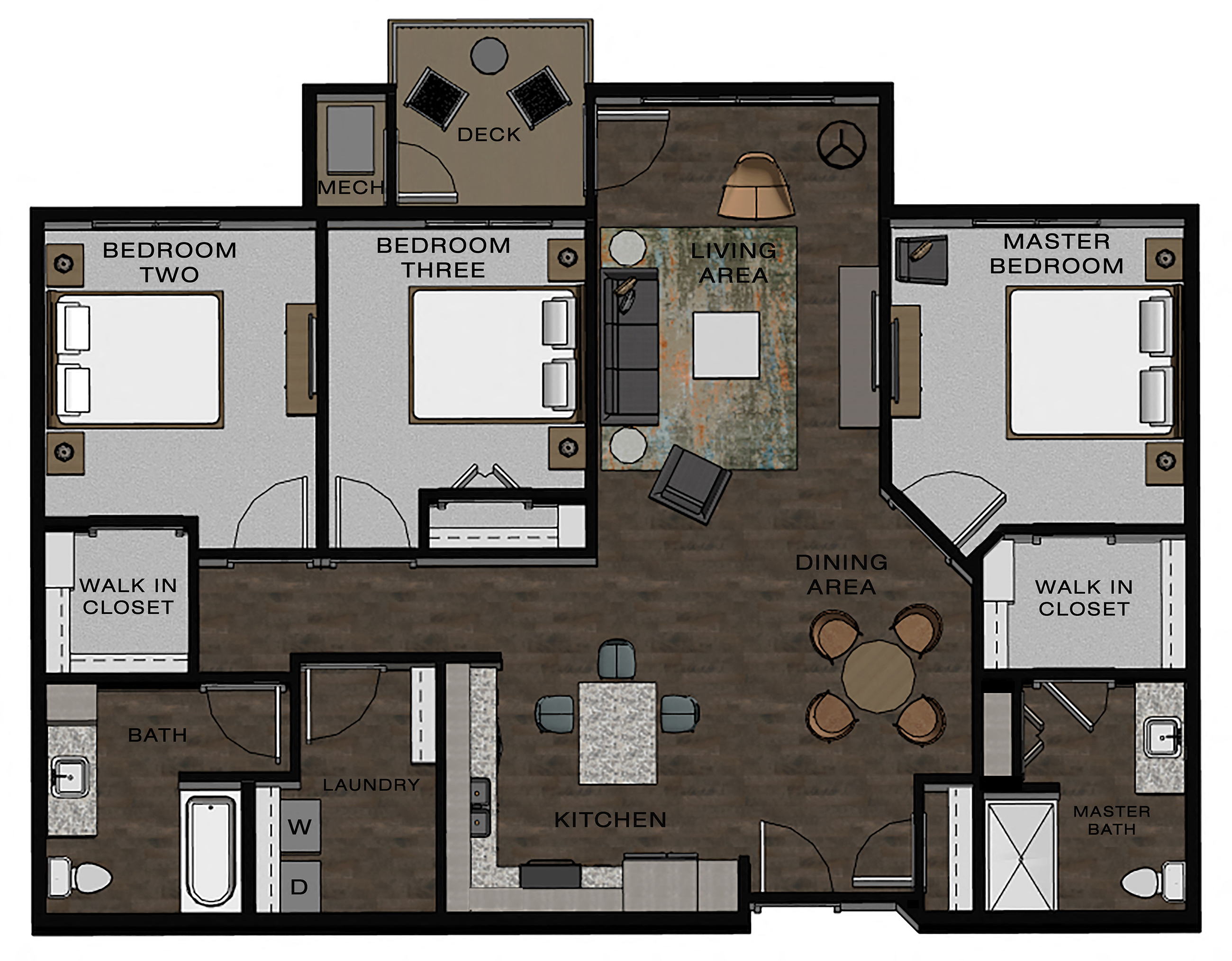 3 Bed 2 Bath A Floor Plan at TRIO @ southbridge, Minnesota, 55379