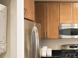 Plenty of counter space at Dwell Vienna Metro Apartments in Fairfax, VA