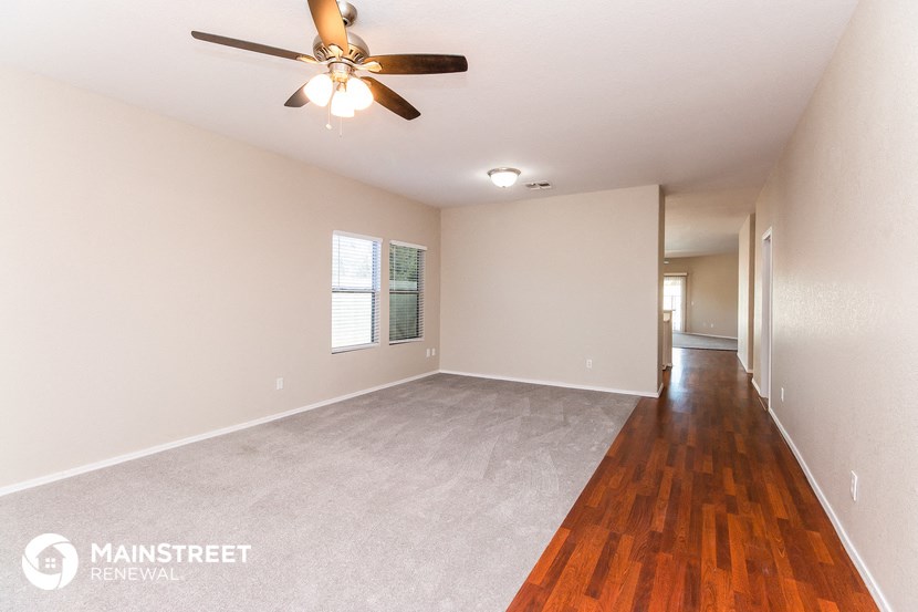 the living room and dining room are spacious and clean