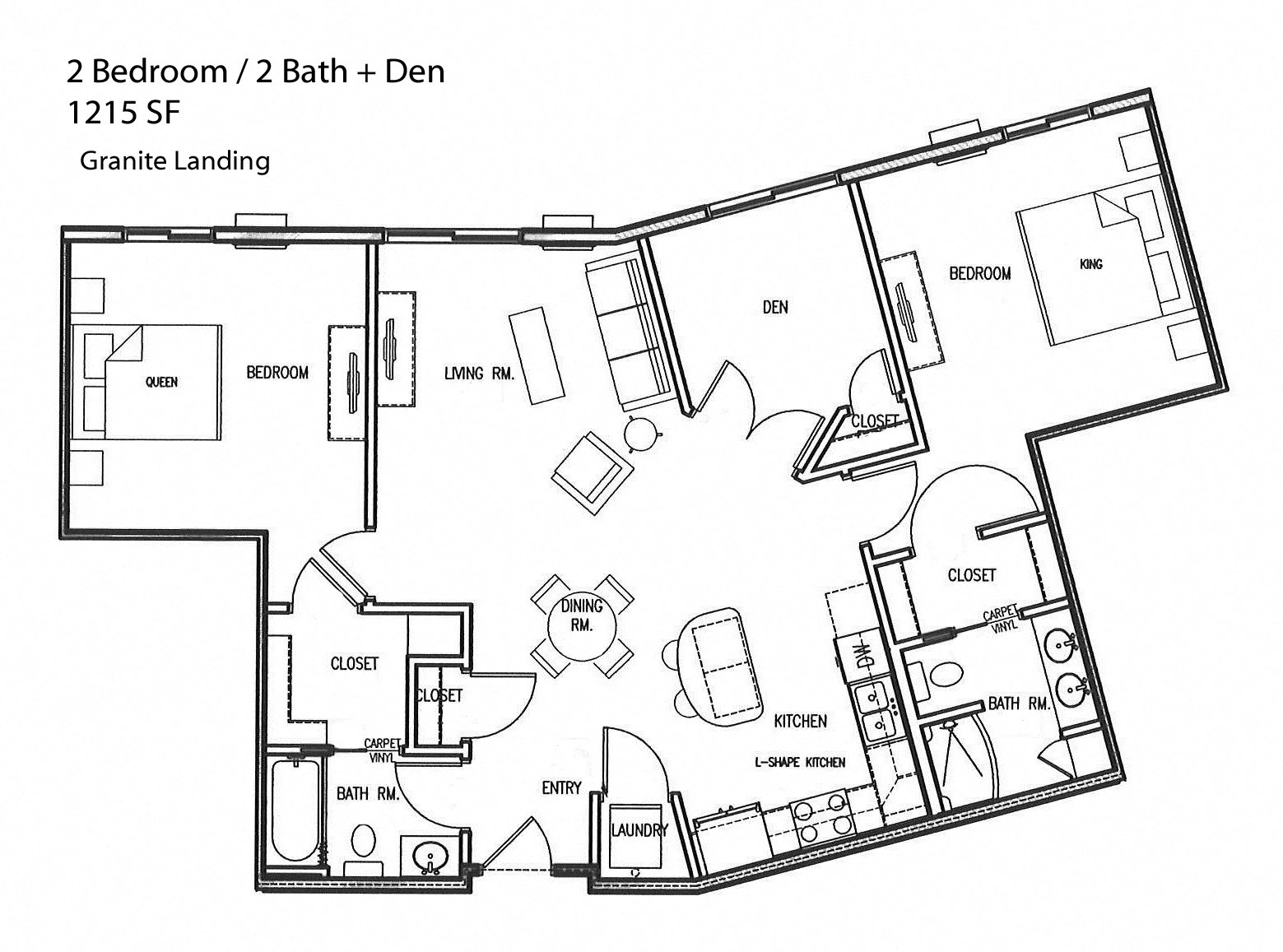 2 Bedroom 2 Bath + Den