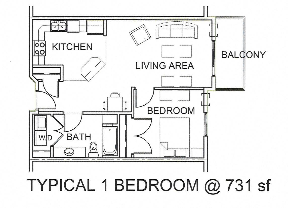 1 Bedroom 1 Bathroom