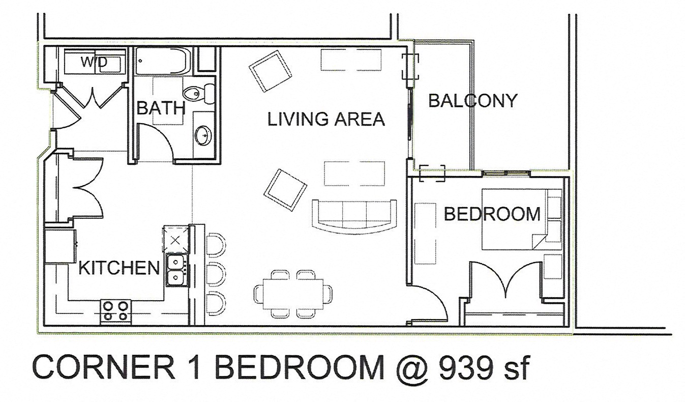 1 Bedroom 1 Bathroom w/ Den