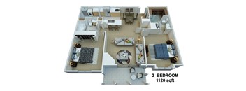 2 Bedrooms / 2 Bathrooms