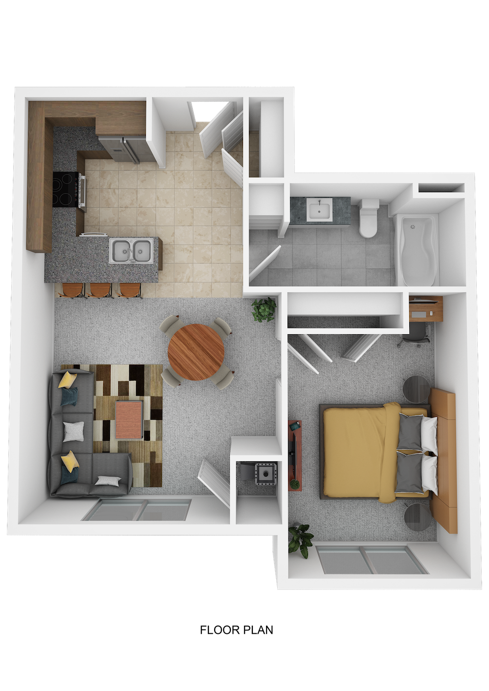 1 Bedroom / 1 Bathroom
