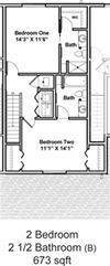 2 Bedrooms / 2 1/2 Bathrooms