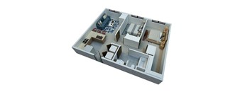 2 Bedrooms / 1 Bathroom