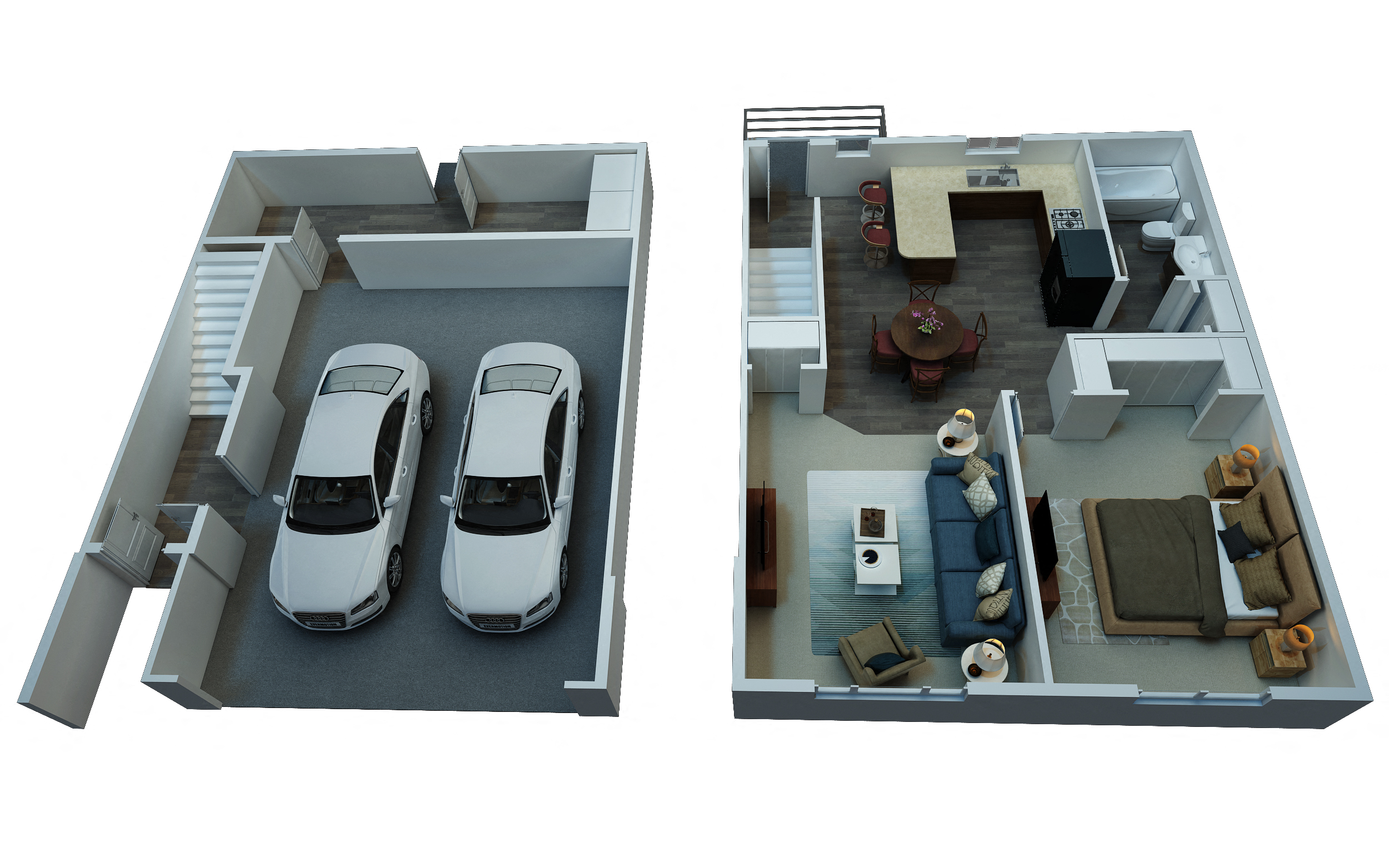 Townhome Style 1 Bedroom  1 Bathroom